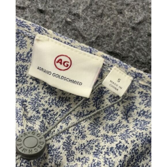 Adriano Goldschmied Womens Ruffle Sleeve Printed Blouse Small Silk/Viscose Soft - Picture 4 of 10